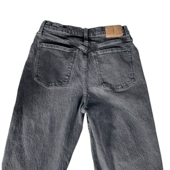 MADEWELL Women's Sz 28 Balloon Black Biscayne Wash Raw-Hem Denim Jeans - Picture 9 of 11